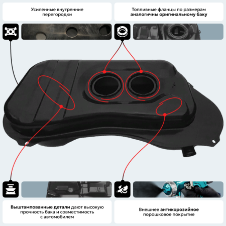 Топливный бак Renault 9, 1988-1996 г.в. (антикоррозия)