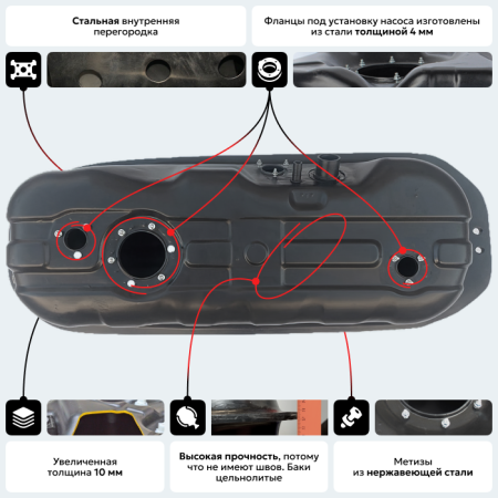 Бензобак Mitsubishi L200 (3 поколение), 1996-2007 г.в. (BP) -  75 литров