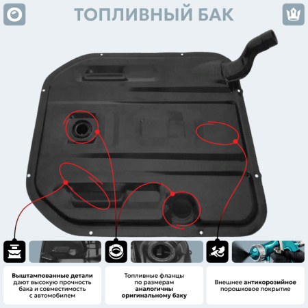 Топливный бак Renault 12 TS (антикоррозия)