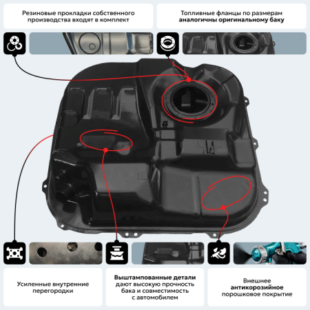 Топливный бак Hyundai Elantra бензин (антикоррозия)