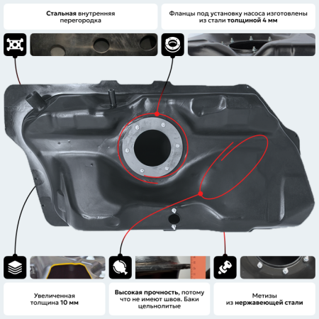 Пластиковый топливный бак Chevrolet Cobalt (BP) - 46 л.